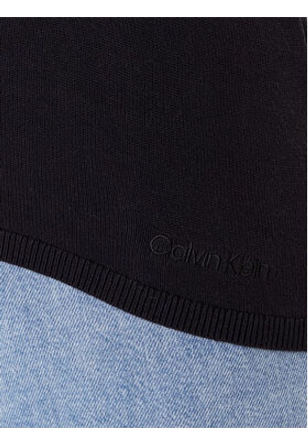 Calvin Klein Sweter LV044C341G Czarny Regular Fit. Kolor: czarny. Materiał: wiskoza