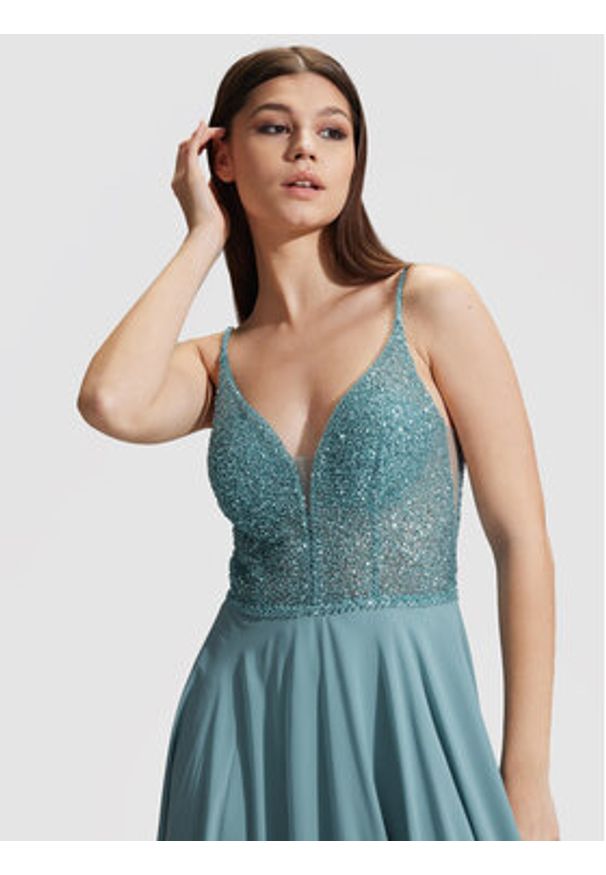 Hey Kyla Sukienka wieczorowa 5AC105HK Niebieski Regular Fit. Kolor: niebieski. Materiał: syntetyk. Styl: wizytowy