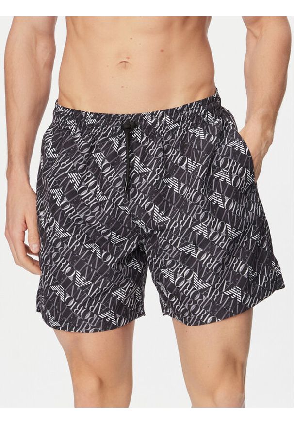 Emporio Armani Szorty kąpielowe EM000688 AF20442 FC026 Czarny Regular Fit. Kolor: czarny. Materiał: syntetyk