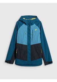 4f - 4F Kurtka trekkingowa membrana 10000 damska - turkusowa XL. Kolor: turkusowy. Materiał: tkanina, materiał. Długość rękawa: raglanowy rękaw. Sezon: lato. Sport: turystyka piesza #1