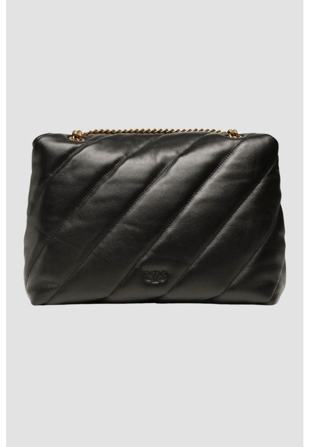 Pinko - PINKO Czarna pikowana torebka Love Puff Big. Kolor: czarny. Materiał: pikowane