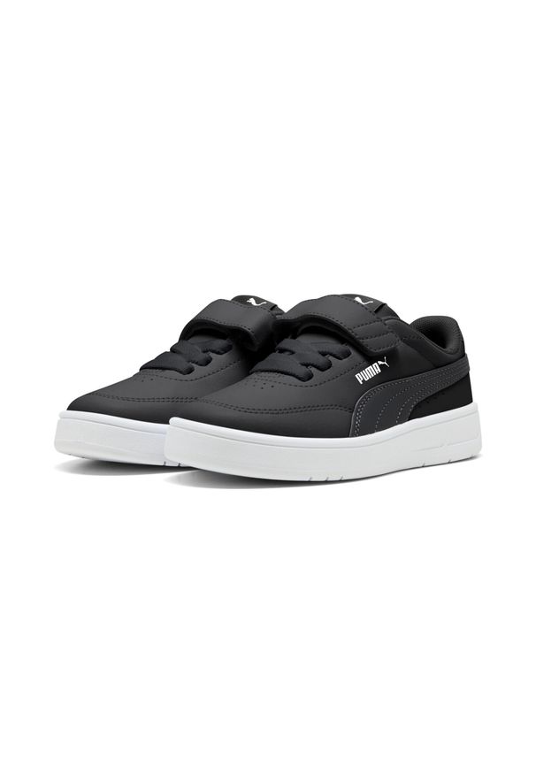 Puma - Dziecięce sneakersy Court Classic Clean PUMA Black. Kolor: czarny. Sport: turystyka piesza