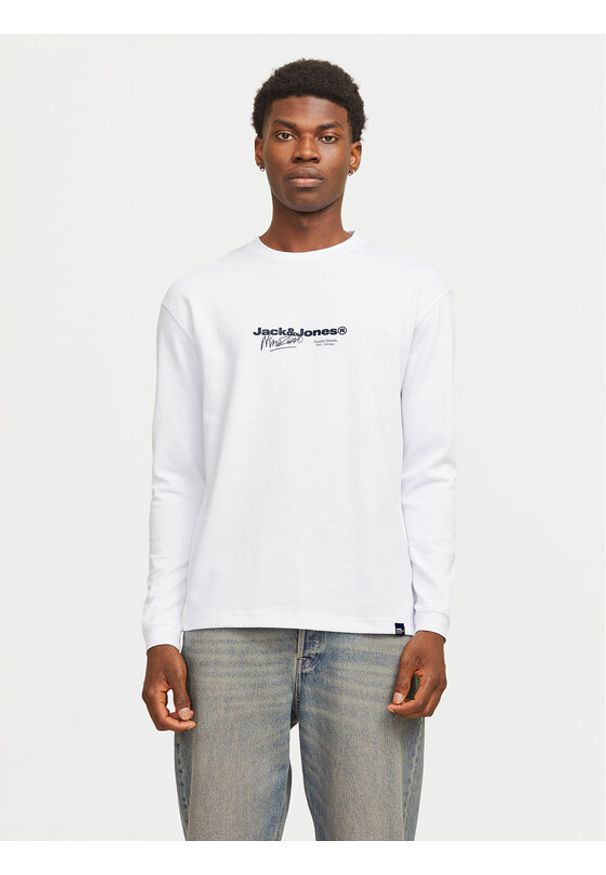 Jack & Jones - Jack&Jones Longsleeve Charlie 12265426 Biały Regular Fit. Kolor: biały. Materiał: bawełna, syntetyk. Długość rękawa: długi rękaw