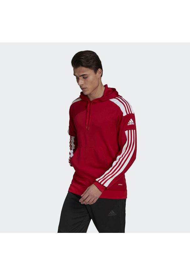 Adidas - Bluza piłkarska męska adidas Squadra 21 Hoodie. Typ kołnierza: kaptur. Kolor: czerwony, biały, wielokolorowy. Materiał: poliester. Sport: piłka nożna