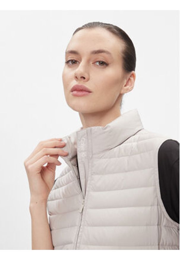 Calvin Klein Bezrękawnik Packable Super Lw Padded Vest K20K206325 Beżowy Slim Fit. Kolor: beżowy. Materiał: syntetyk. Długość rękawa: bez rękawów