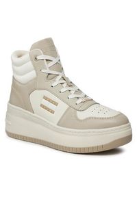 Tommy Jeans Sneakersy Tjw Retro Basket Mc Lace Up EN0EN02422 Beżowy. Kolor: beżowy