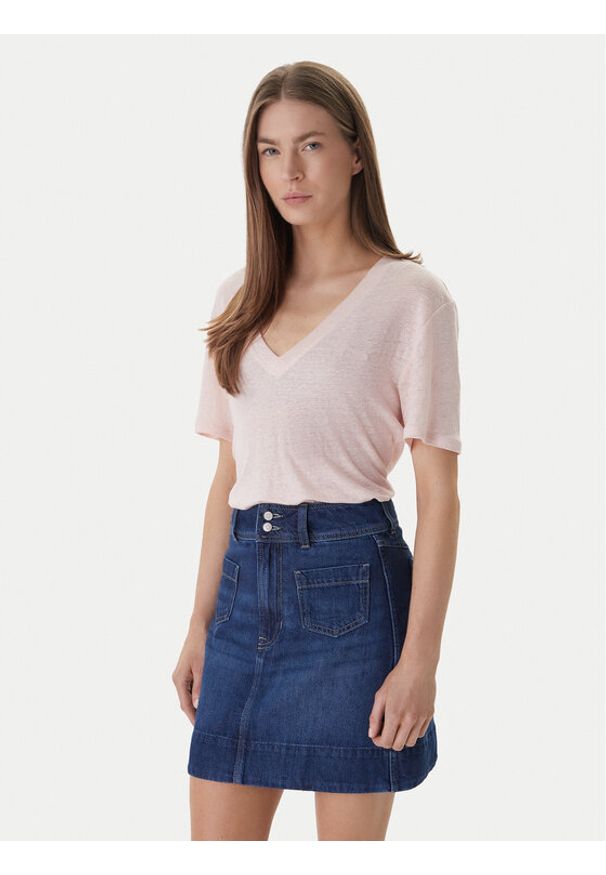 BOSS T-Shirt C_Ela_1 50538645 Różowy Regular Fit. Kolor: różowy. Materiał: len