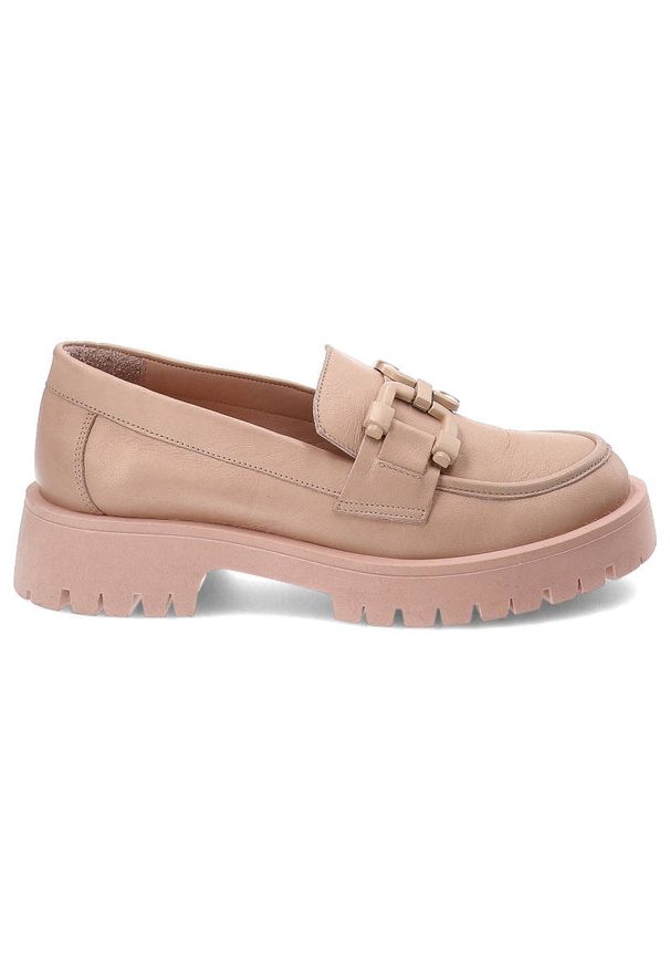 Różowe Mokasyny Venezia Stylowe Buty Damskie. Zapięcie: bez zapięcia. Kolor: różowy. Szerokość cholewki: normalna. Wzór: aplikacja. Materiał: skóra. Sezon: lato. Obcas: na obcasie. Styl: elegancki. Wysokość obcasa: niski