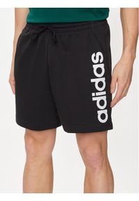 Adidas - adidas Szorty sportowe AEROREADY Essentials Single Jersey Linear Logo Shorts IC0062 Czarny Regular Fit. Kolor: czarny. Materiał: bawełna. Styl: sportowy #1