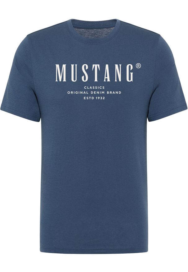 3PAK Męski T-Shirt Mustang Style Alex Dark Denim 1017329 5242. Materiał: denim