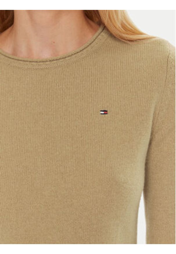 TOMMY HILFIGER - Tommy Hilfiger Sweter WW0WW44161 Brązowy Regular Fit. Kolor: brązowy. Materiał: wełna