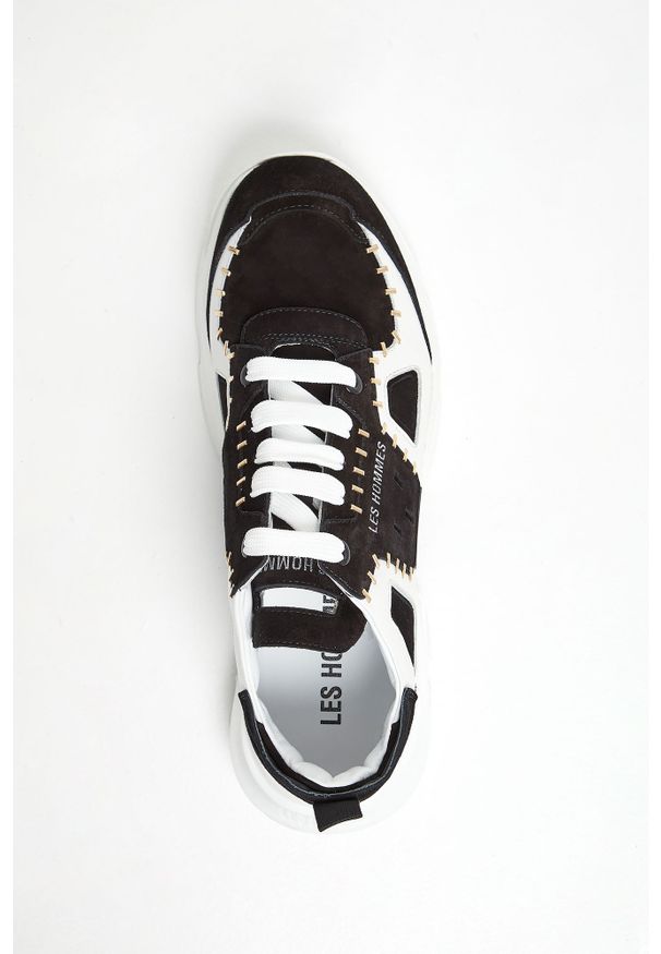 Les Hommes - Sneakersy męskie skórzane LES HOMMES. Nosek buta: okrągły. Materiał: skóra