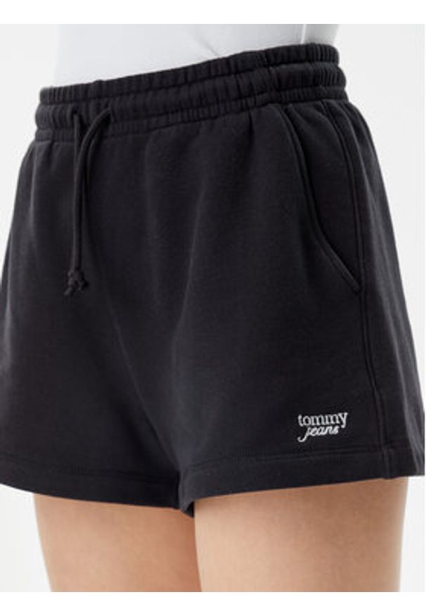 Tommy Jeans Szorty sportowe Script DW0DW20353 Czarny Regular Fit. Kolor: czarny. Materiał: bawełna