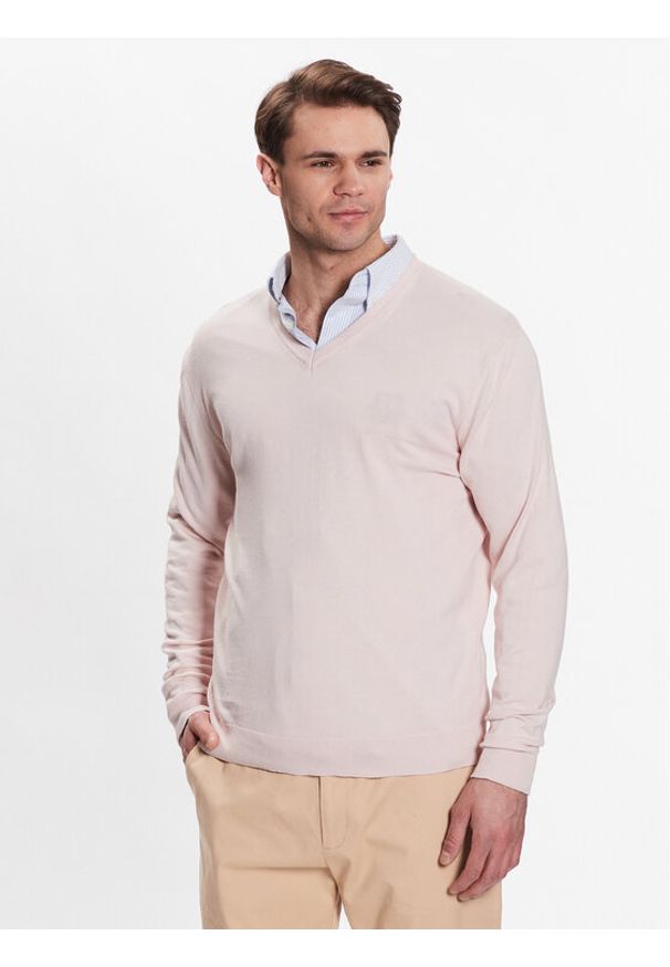 United Colors of Benetton - United Colors Of Benetton Sweter 1098U4486 Różowy Regular Fit. Kolor: różowy. Materiał: bawełna