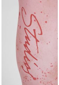 Reebok legginsy treningowe Les Mills® Lux Bold damskie kolor różowy wzorzyste. Kolor: różowy. Materiał: materiał, poliester, skóra, dzianina. Wzór: ze splotem