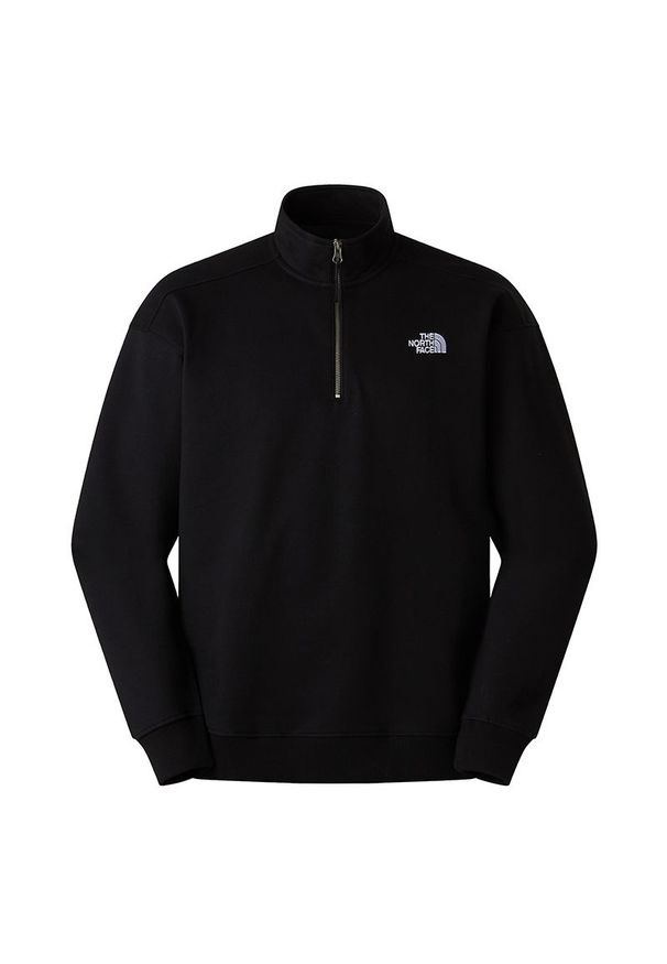 Bluza męska The North Face Oversize 1/4 Zip Crew 0A8F24JK31 - czarna. Kolor: czarny. Materiał: polar, bawełna. Styl: klasyczny. Sport: narciarstwo