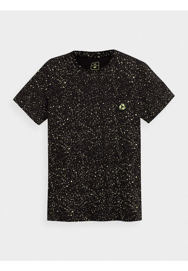 4f - T-shirt chłopięcy (122-164). Kolor: czarny. Materiał: dzianina, bawełna