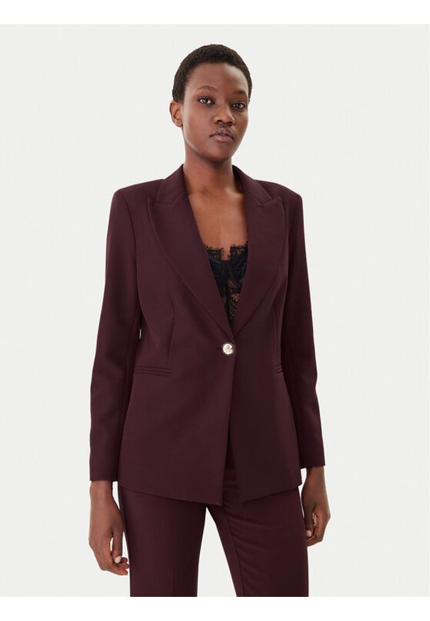 Maryley Marynarka 25IB187/M06/43BU Bordowy Regular Fit. Kolor: czerwony. Materiał: syntetyk