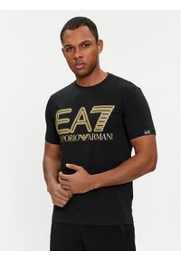 EA7 Emporio Armani T-Shirt 3DPT37 PJMUZ 0208 Czarny Regular Fit. Kolor: czarny. Materiał: bawełna