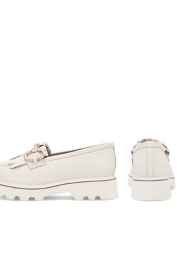 Badura Loafersy NECTOR-06W1-016 Biały. Kolor: biały. Materiał: skóra