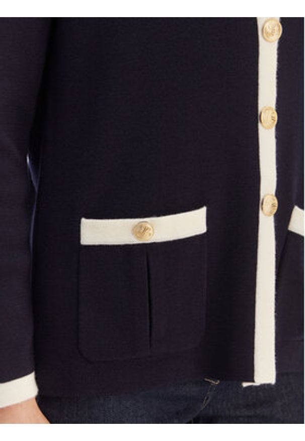 Luisa Spagnoli Kardigan Meridien 100357 Granatowy Regular Fit. Kolor: niebieski. Materiał: wełna