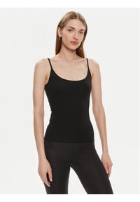 Gina Tricot Top 22470 Czarny Slim Fit. Kolor: czarny. Materiał: bawełna