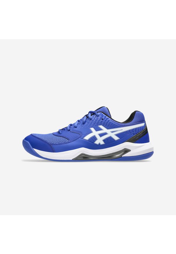 Asics - Buty tenisowe męskie ASICS Gel Dedicate 8 na nawierzchnię dywanową. Kolor: czarny, niebieski, biały, wielokolorowy. Materiał: syntetyk, skóra. Szerokość cholewki: normalna. Sport: tenis