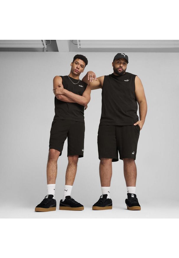 Puma - Męskie szorty Essentials 10" z logo No. 1 PUMA. Kolor: wielokolorowy, szary, fioletowy, czarny. Sport: fitness