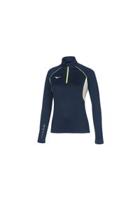 Premium sweatshirt damski Mizuno JPN warmer. Kolor: niebieski. Sport: bieganie #1