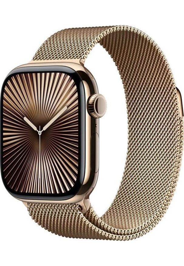 APPLE - Smartwatch Apple Watch 10 GPS + Cellular 42mm Gold Titanium Milanese Loop Złoty (MX083QF/A). Rodzaj zegarka: smartwatch. Kolor: złoty