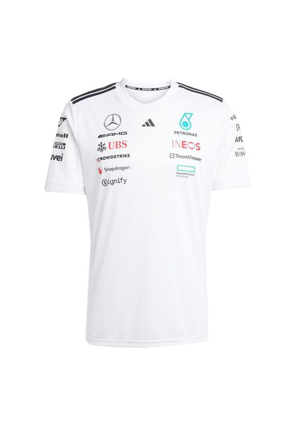 Adidas - Koszulka Mercedes - Amg Petronas Formula One Team Driver. Kolor: czarny, biały, wielokolorowy. Materiał: materiał. Sport: fitness