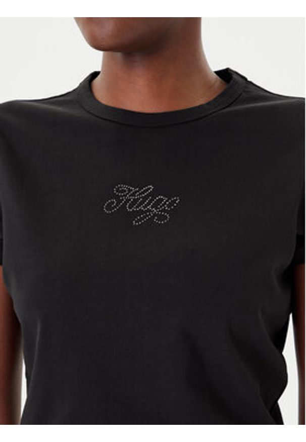 Hugo - HUGO T-Shirt Rhinestone 50551404 Czarny Slim Fit. Kolor: czarny. Materiał: bawełna