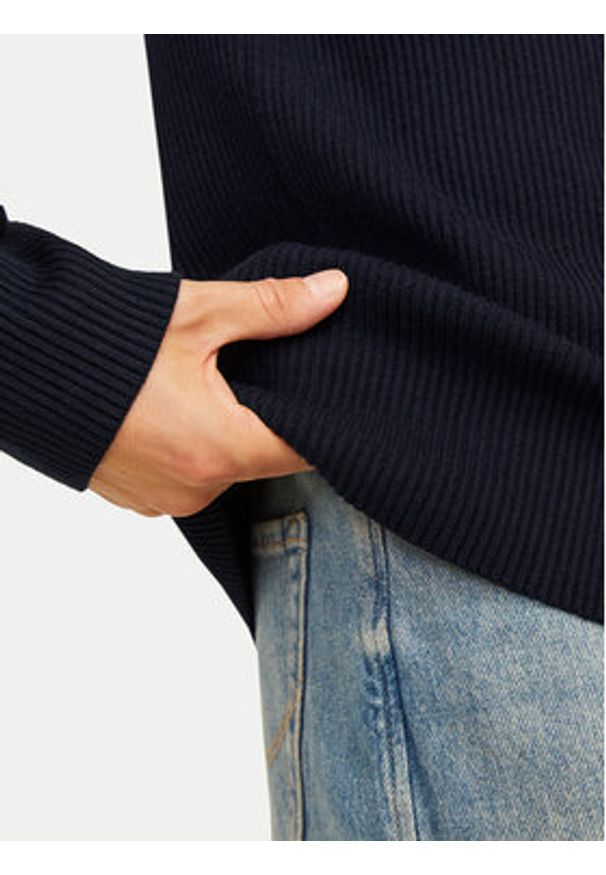 Jack & Jones - Jack&Jones Sweter Perfect 12257771 Granatowy Regular Fit. Kolor: niebieski. Materiał: bawełna