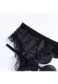 Intica - Haftowany komplet bielizny z regulowanymi ramiączkami Le. Kolor: czarny. Materiał: materiał. Wzór: haft #6