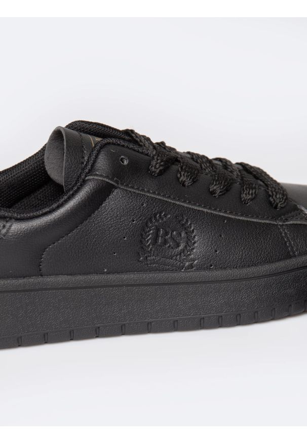 Big-Star - Sneakersy damskie ze skóry ekologicznej czarne NN274576 906. Okazja: na co dzień. Kolor: czarny. Materiał: skóra ekologiczna