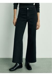 mango - Mango Jeansy Catherin 87010243 Czarny Wide Leg. Kolor: czarny