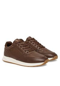 TOMMY HILFIGER - Tommy Hilfiger Sneakersy Premium Leather Hybrid FM0FM05700 Brązowy. Kolor: brązowy. Materiał: skóra