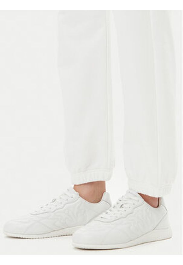 Pinko - PINKO Spodnie dresowe Plumcake 104790 A2G8 Biały Regular Fit. Kolor: biały. Materiał: bawełna