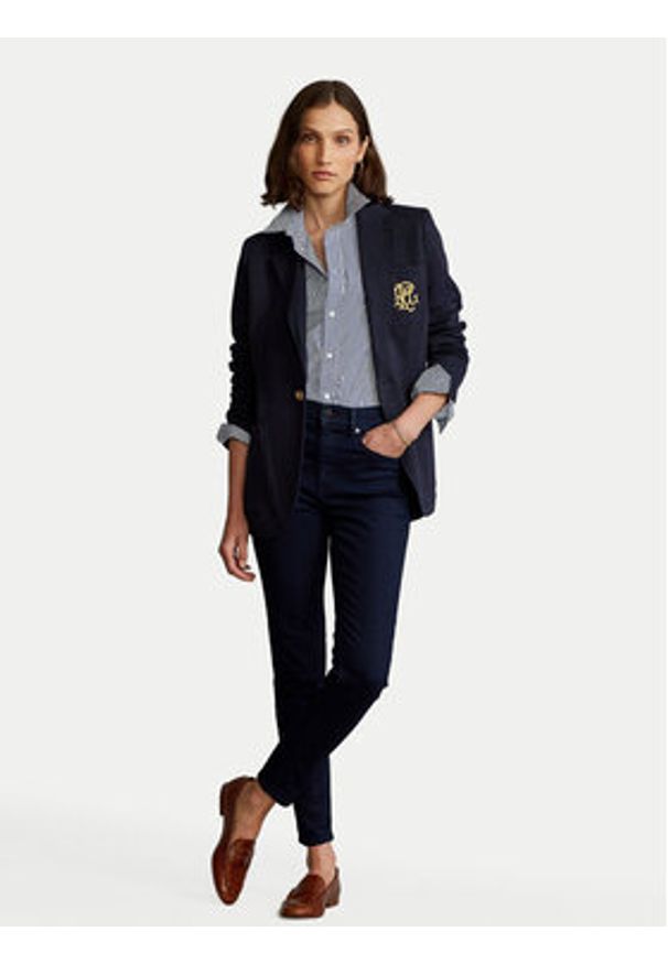 Polo Ralph Lauren Marynarka Blz 211795348002 Granatowy Slim Fit. Typ kołnierza: polo. Kolor: niebieski. Materiał: bawełna