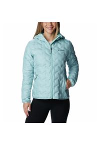 columbia - Kurtka Turystyczna Puchowa Damska Columbia Delta Ridge Down Hooded Jacket. Kolor: niebieski. Materiał: puch. Sport: turystyka piesza #1