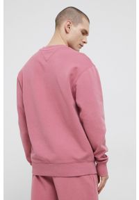 Tommy Jeans Bluza męska kolor różowy z aplikacją. Kolor: różowy. Materiał: bawełna. Wzór: aplikacja