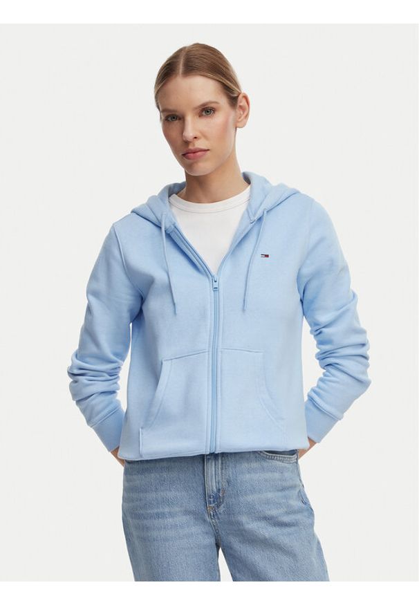 Tommy Jeans Bluza Flag DW0DW19729 Niebieski jasny Regular Fit. Kolor: niebieski. Materiał: bawełna