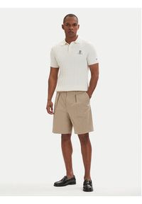 TOMMY HILFIGER - Tommy Hilfiger Szorty materiałowe Smart Casual MW0MW42670 Beżowy jasny Relaxed Fit. Okazja: na co dzień. Kolor: beżowy. Materiał: bawełna. Styl: casual #4