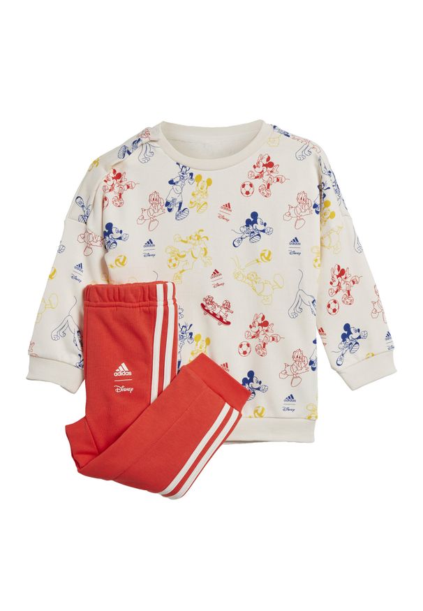 Adidas - Zestaw adidas x Disney Mickey Mouse Jogger and Pants. Kolor: biały, wielokolorowy, pomarańczowy, żółty, czerwony. Materiał: materiał. Wzór: motyw z bajki