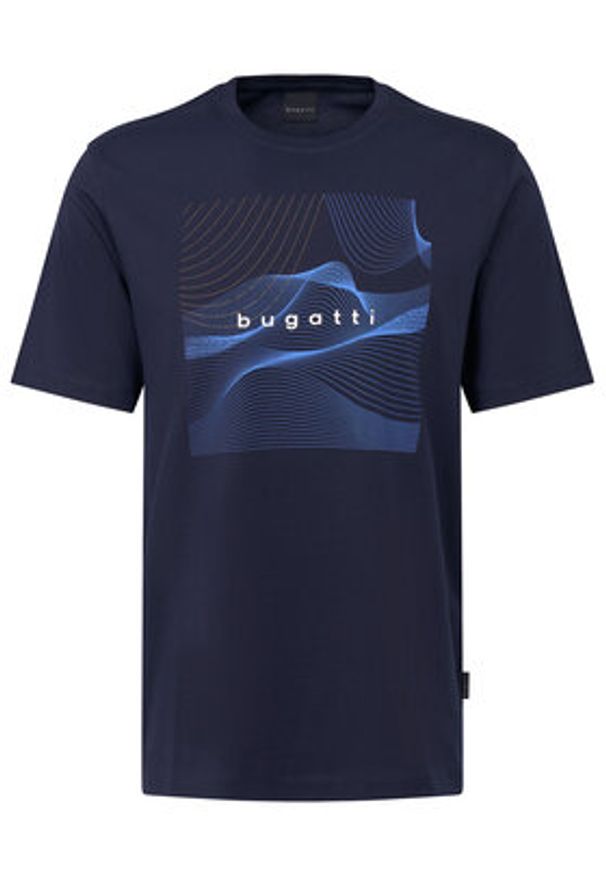 Bugatti T-Shirt 8350-75044C Granatowy Regular Fit. Kolor: niebieski. Materiał: bawełna