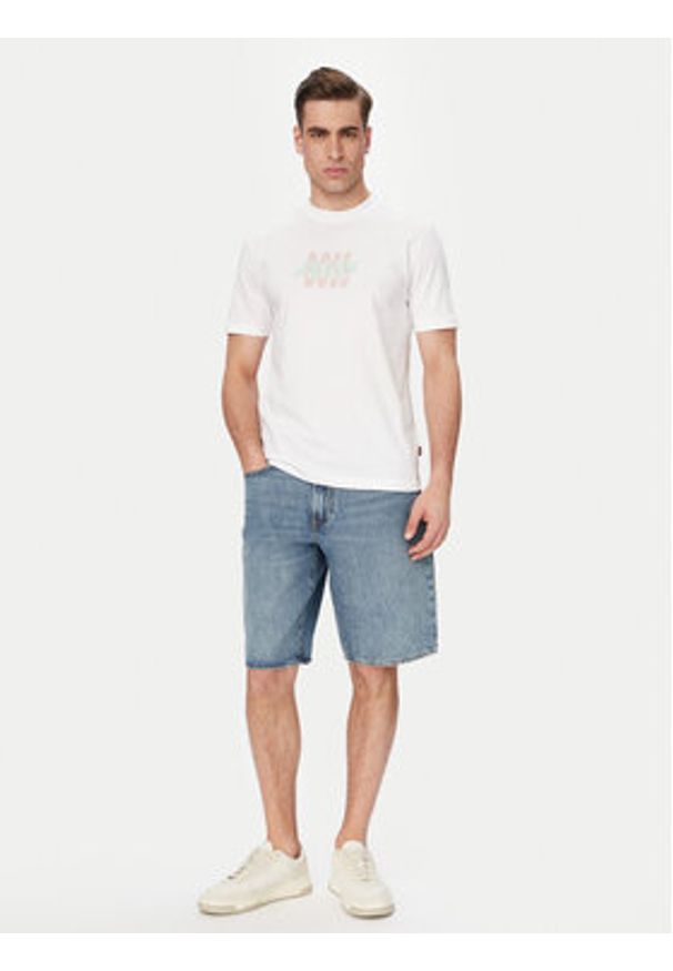 BOSS T-Shirt Bass 50561850 Biały Regular Fit. Kolor: biały. Materiał: bawełna