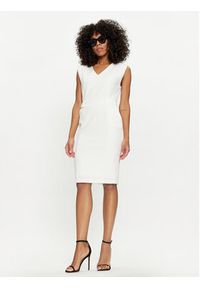 Fracomina Sukienka codzienna FS24SD1002W42901 Biały Regular Fit. Okazja: na co dzień. Kolor: biały. Materiał: syntetyk. Typ sukienki: proste. Styl: casual #4