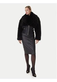 Elisabetta Franchi Spódnica z imitacji skóry GO-145-57E2 Czarny Regular Fit. Kolor: czarny. Materiał: syntetyk