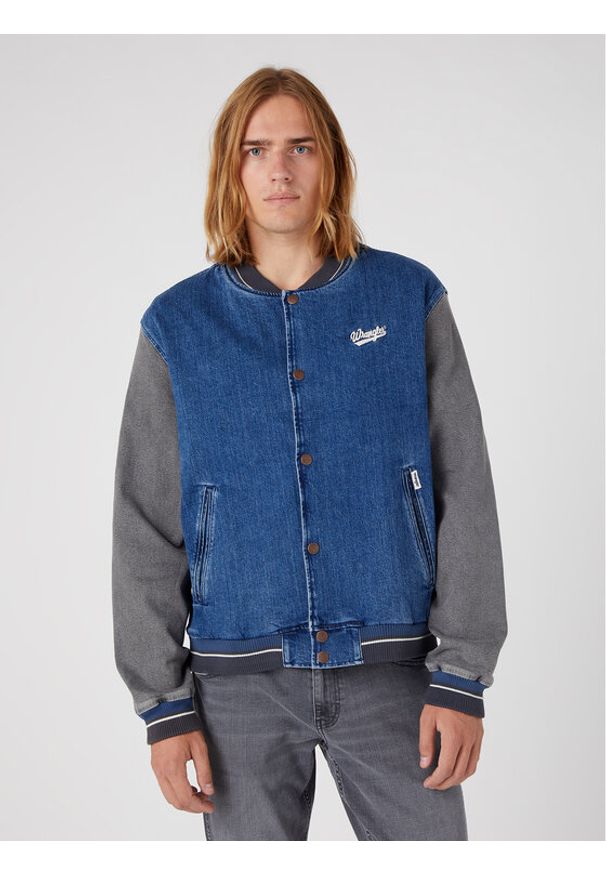 Kurtka bomber Wrangler. Kolor: niebieski. Materiał: bawełna