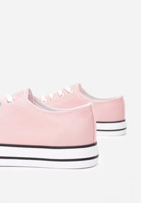 Born2be - Różowe Neonowe Trampki Tyren. Wysokość cholewki: przed kostkę. Nosek buta: okrągły. Zapięcie: sznurówki. Kolor: różowy. Materiał: materiał, guma. Szerokość cholewki: normalna #6